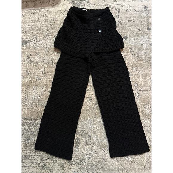 🔥FLASH SALE🔥 zara black knit crochet pants with skirt knit kids girls size 9-10 - Picture 2 of 8